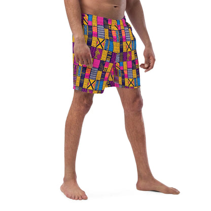 Ghanaian Kente Cloth Recycled Men's Swim Trunks - The Global Wanderer