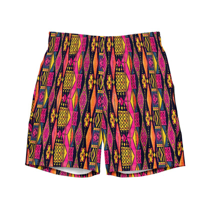 Ghanaian Kente Cloth Recycled Men's Swim Trunks - The Global Wanderer