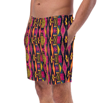 Ghanaian Kente Cloth Recycled Men's Swim Trunks - The Global Wanderer