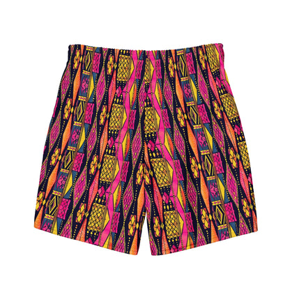 Ghanaian Kente Cloth Recycled Men's Swim Trunks - The Global Wanderer