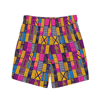 Ghanaian Kente Cloth Recycled Men's Swim Trunks - The Global Wanderer