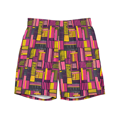 Ghanaian Kente Cloth Recycled Men's Swim Trunks - The Global Wanderer