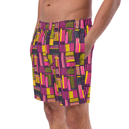 Ghanaian Kente Cloth Recycled Men's Swim Trunks - The Global Wanderer