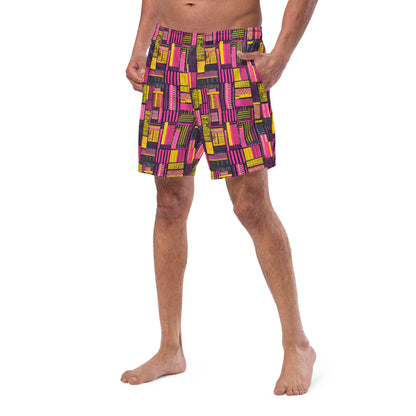 Ghanaian Kente Cloth Recycled Men's Swim Trunks - The Global Wanderer