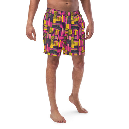 Ghanaian Kente Cloth Recycled Men's Swim Trunks - The Global Wanderer