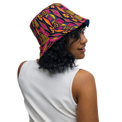 Ghanaian Kente Cloth Reversible Bucket Hat - The Global Wanderer