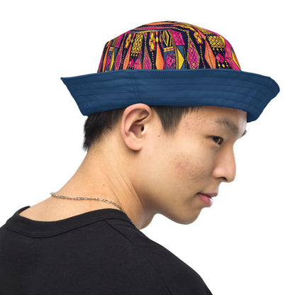 Ghanaian Kente Cloth Reversible Bucket Hat - The Global Wanderer