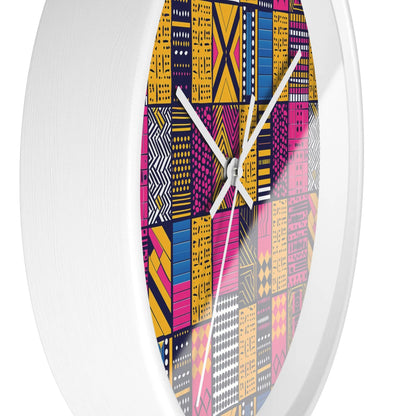 Ghanaian Kente Cloth Wall Clock - The Global Wanderer