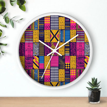 Ghanaian Kente Cloth Wall Clock - The Global Wanderer