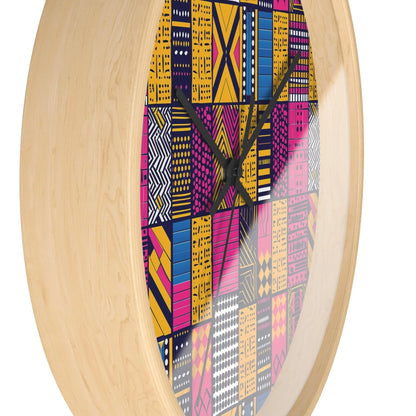 Ghanaian Kente Cloth Wall Clock - The Global Wanderer