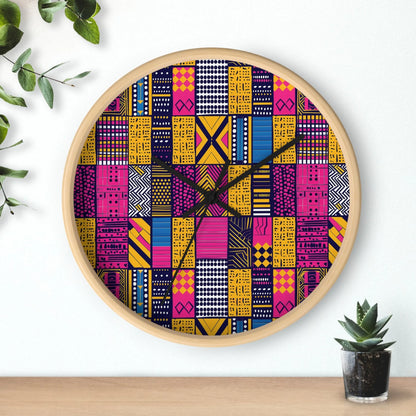 Ghanaian Kente Cloth Wall Clock - The Global Wanderer