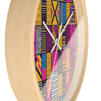 Ghanaian Kente Cloth Wall Clock - The Global Wanderer