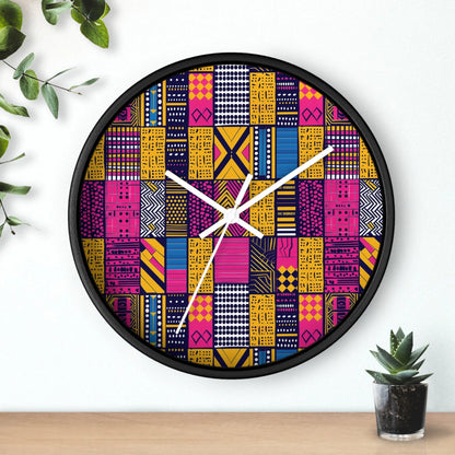 Ghanaian Kente Cloth Wall Clock - The Global Wanderer