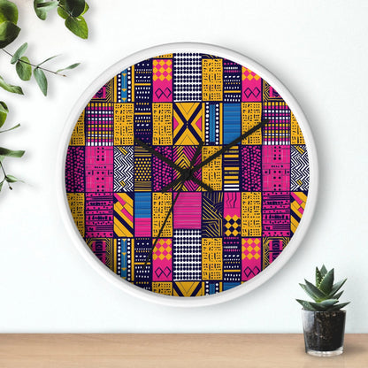 Ghanaian Kente Cloth Wall Clock - The Global Wanderer