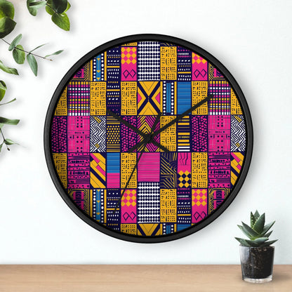 Ghanaian Kente Cloth Wall Clock - The Global Wanderer