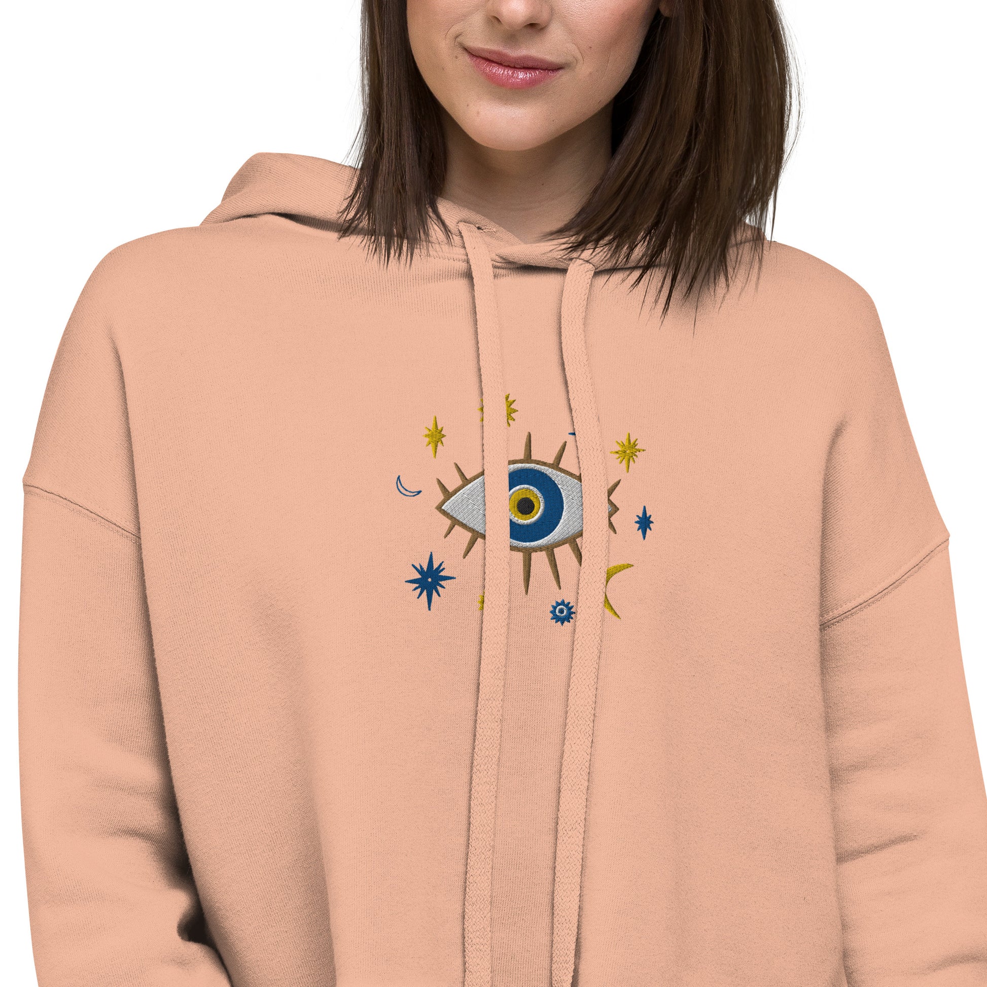 Greek Evil Eye Embroidered Hoodie - The Global Wanderer