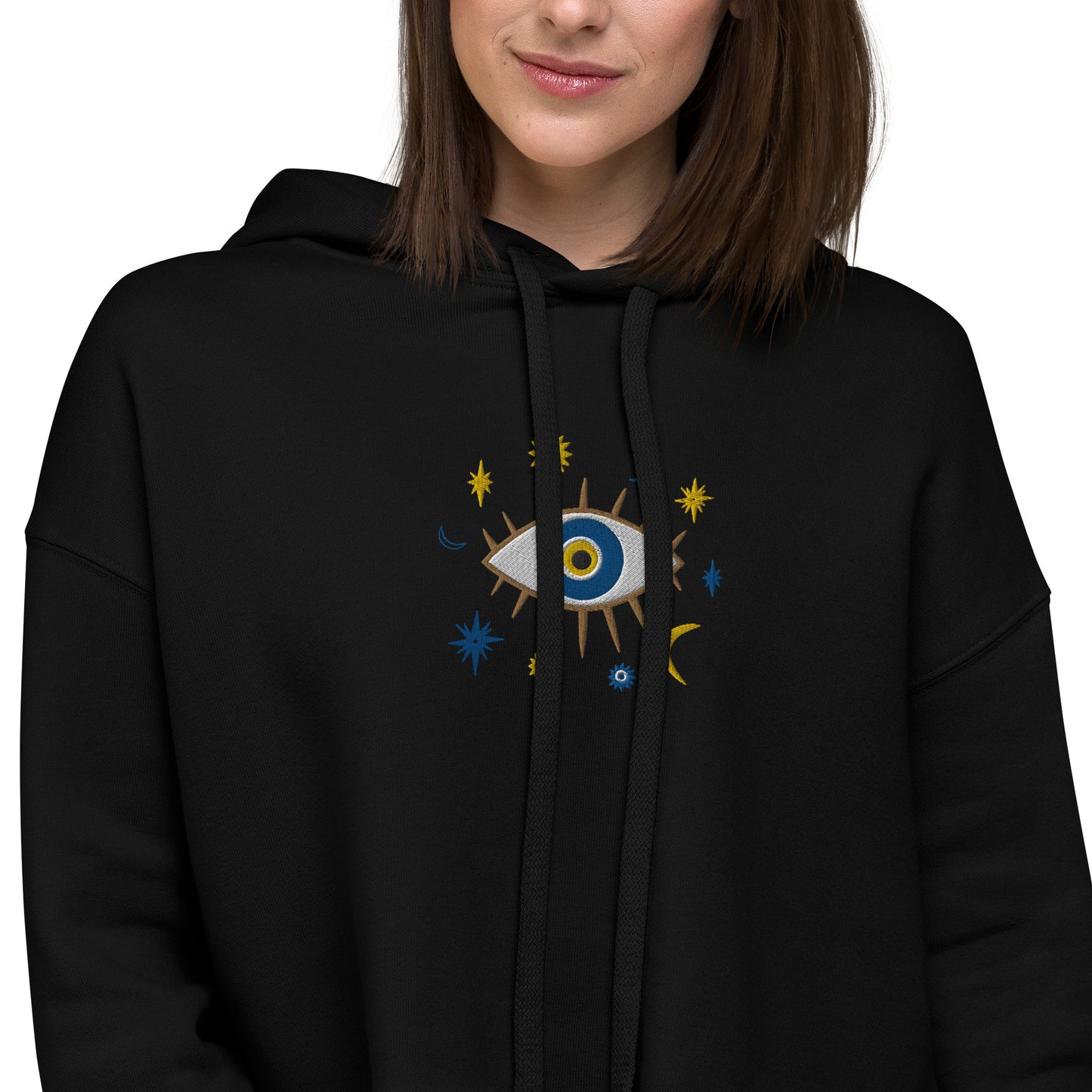 Greek Evil Eye Embroidered Hoodie - The Global Wanderer