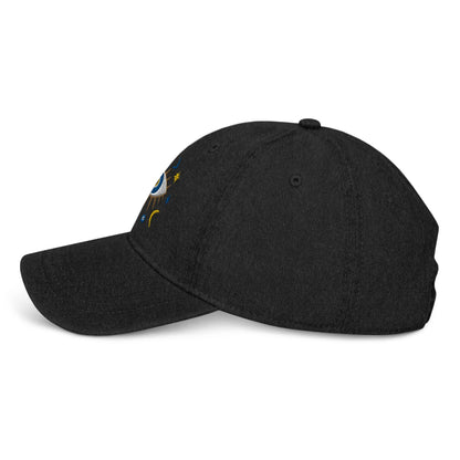 Greek Evil Eye Embroidered Denim Dad Hat - The Global Wanderer