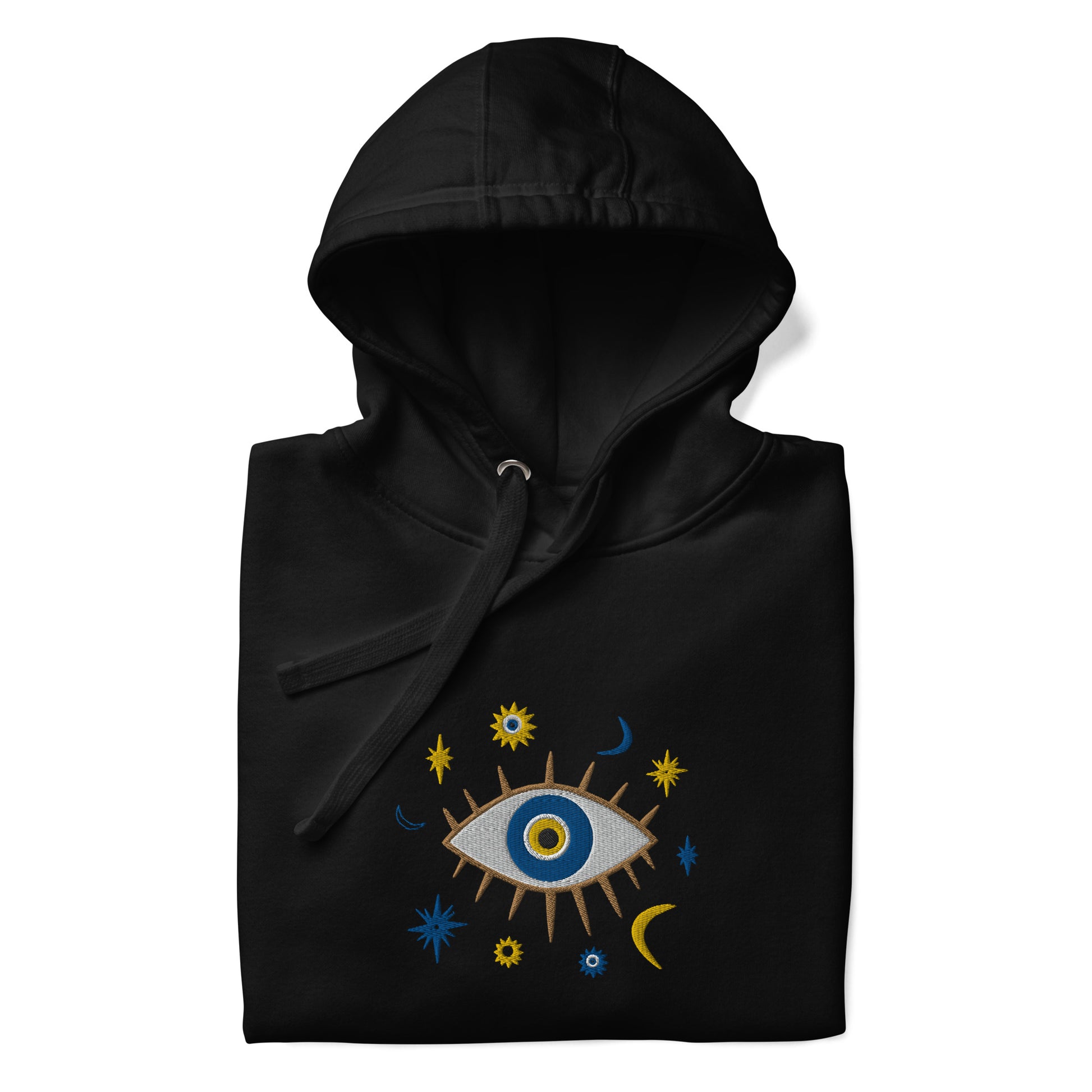 Greek Evil Eye Embroidered Hoodie - The Global Wanderer