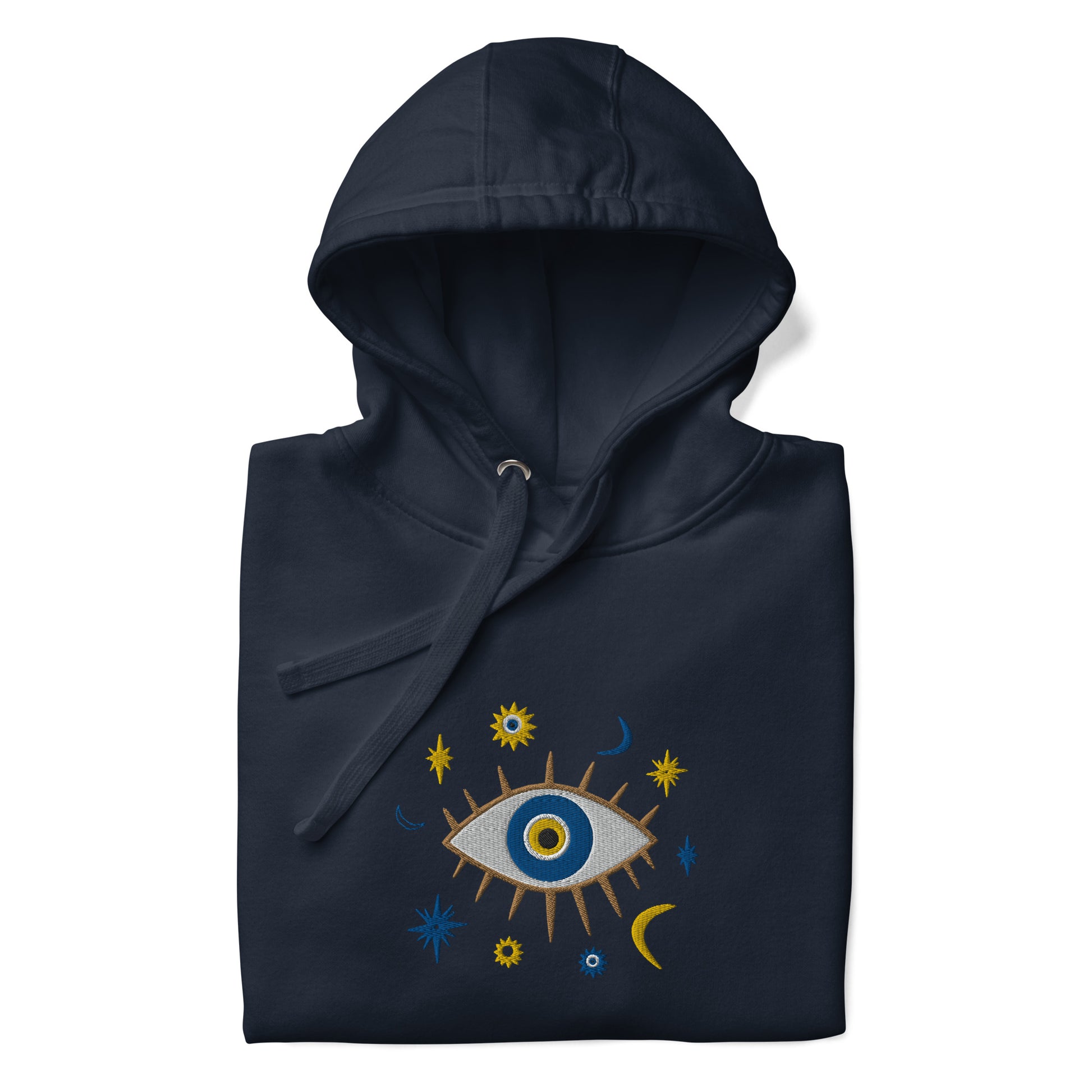 Greek Evil Eye Embroidered Hoodie - The Global Wanderer