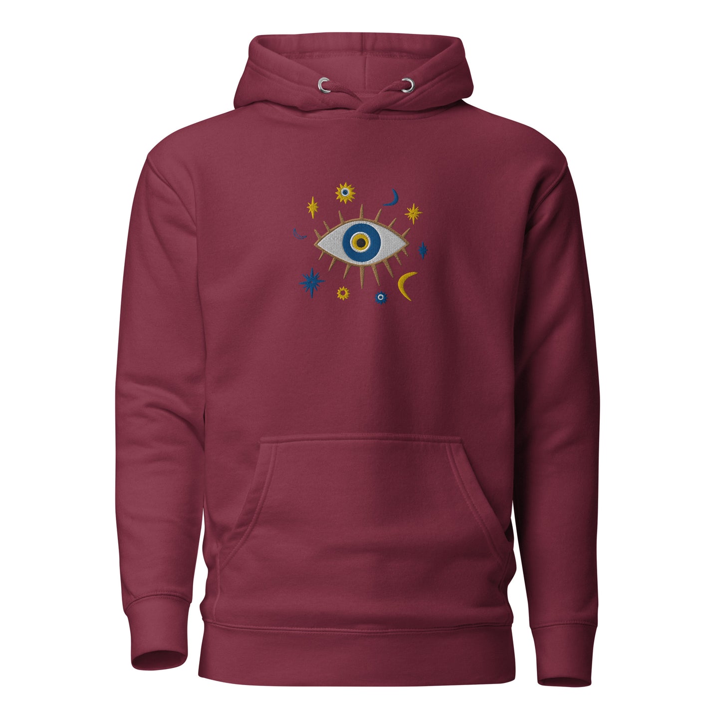 Greek Evil Eye Embroidered Hoodie - The Global Wanderer