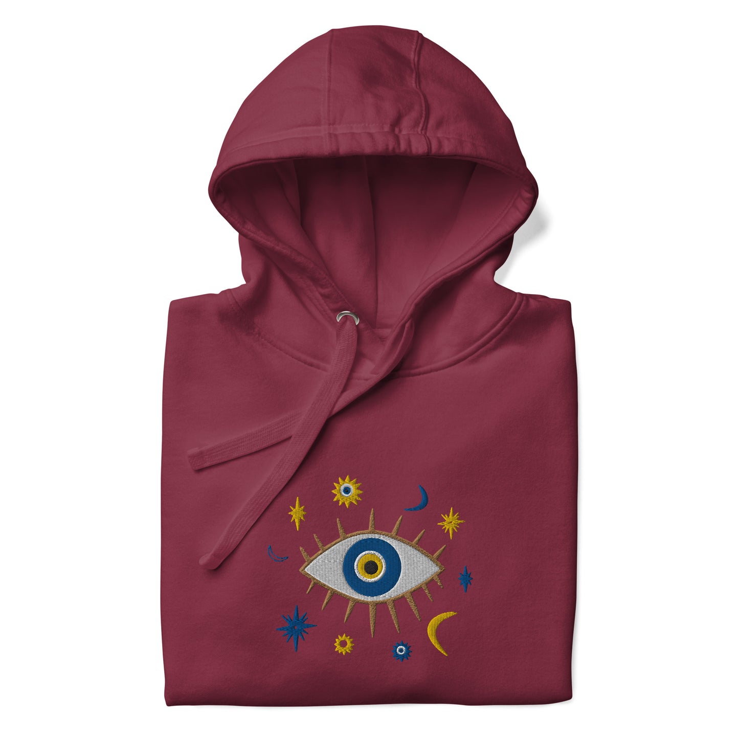 Greek Evil Eye Embroidered Hoodie - The Global Wanderer