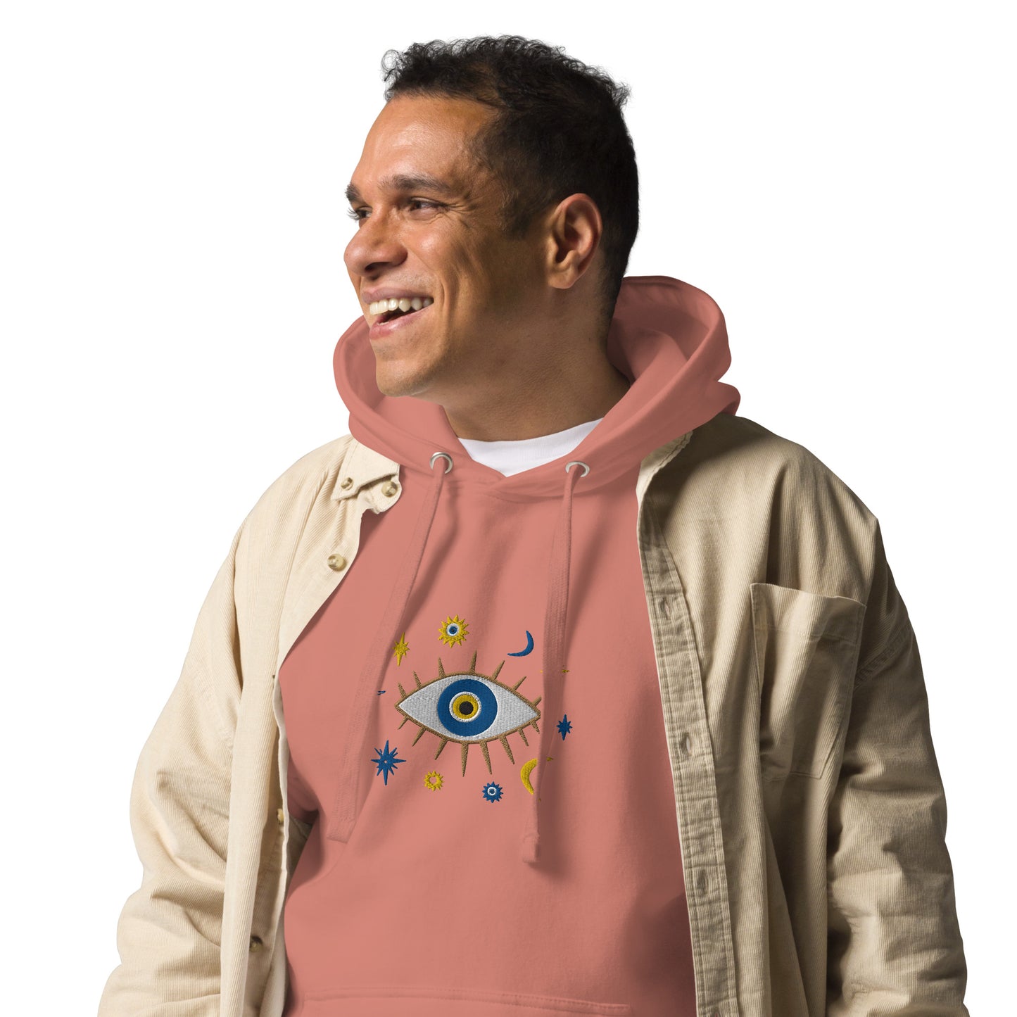 Greek Evil Eye Embroidered Hoodie - The Global Wanderer