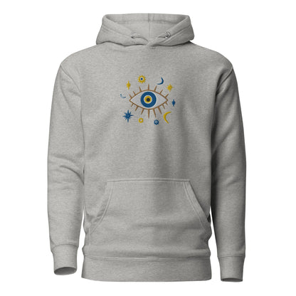 Greek Evil Eye Embroidered Hoodie - The Global Wanderer