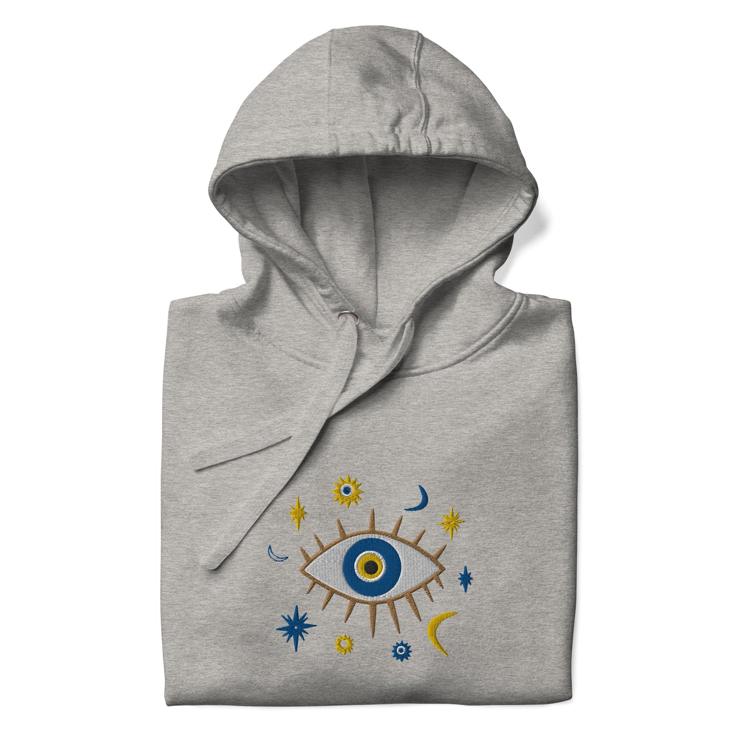 Greek Evil Eye Embroidered Hoodie - The Global Wanderer