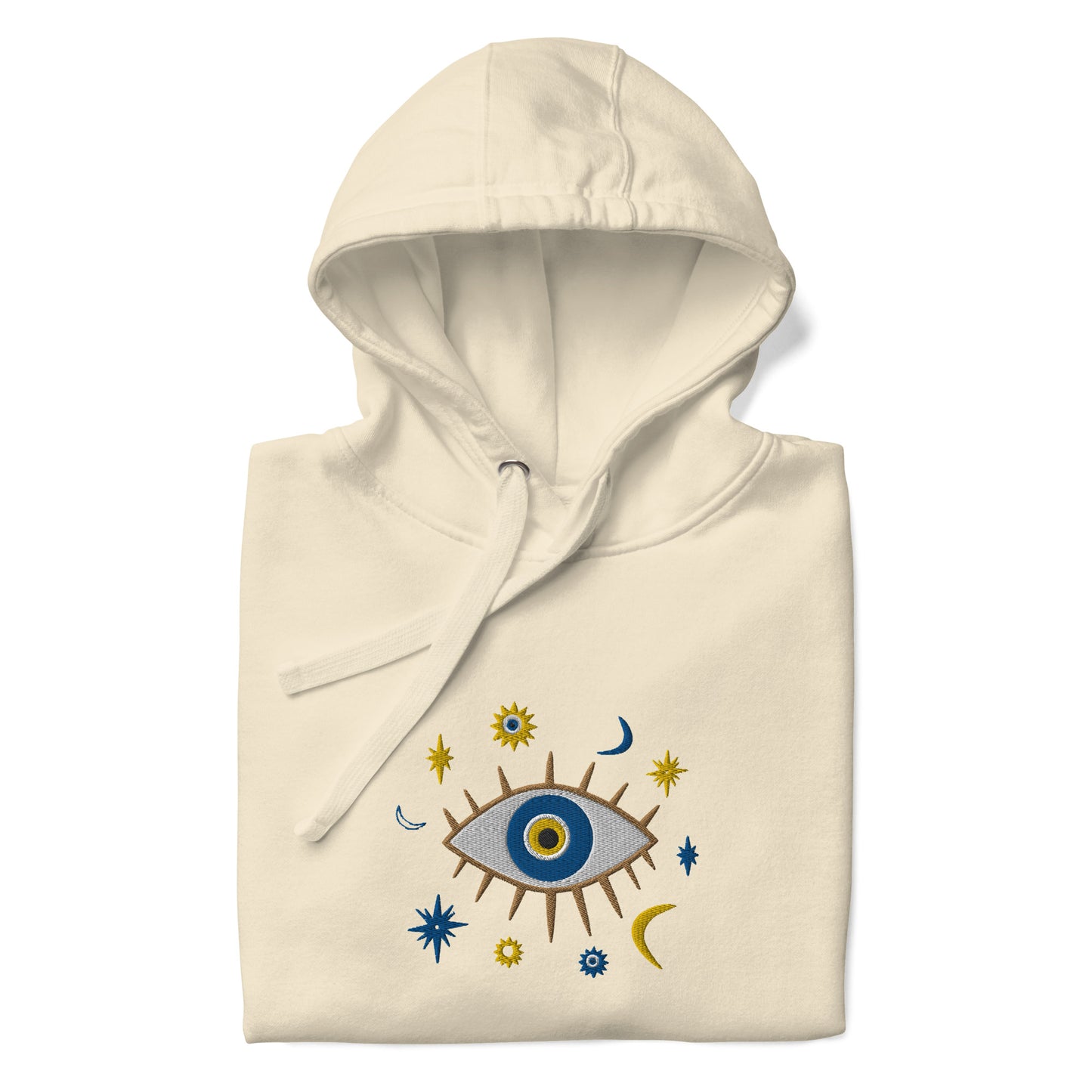 Greek Evil Eye Embroidered Hoodie - The Global Wanderer