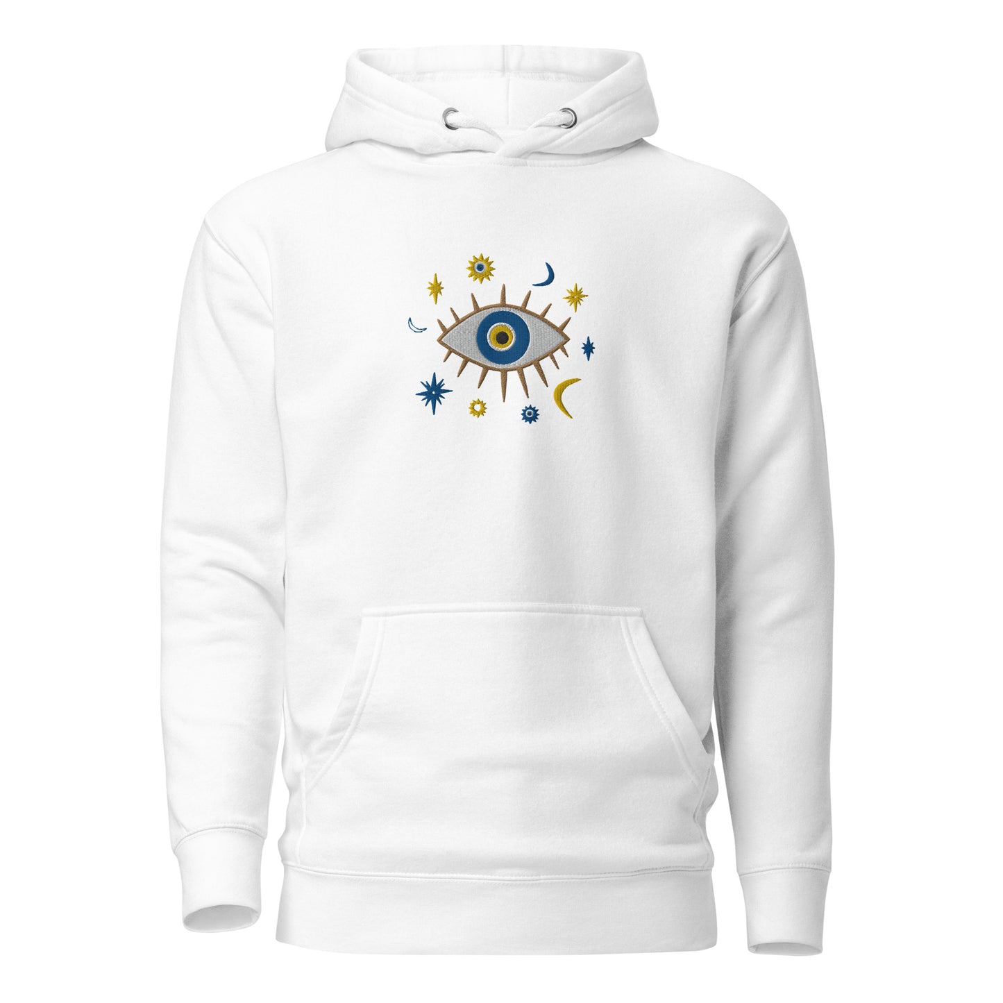 Greek Evil Eye Embroidered Hoodie - The Global Wanderer