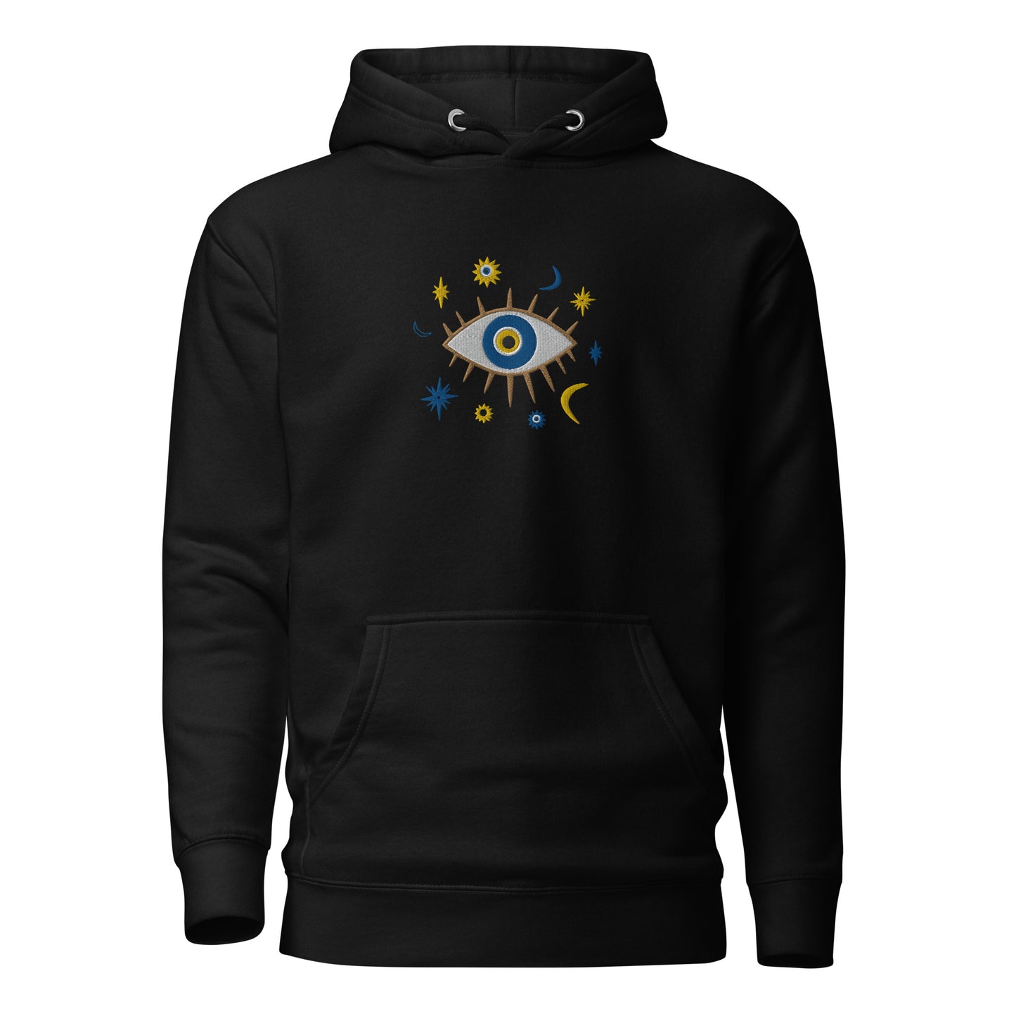 Greek Evil Eye Embroidered Hoodie - The Global Wanderer