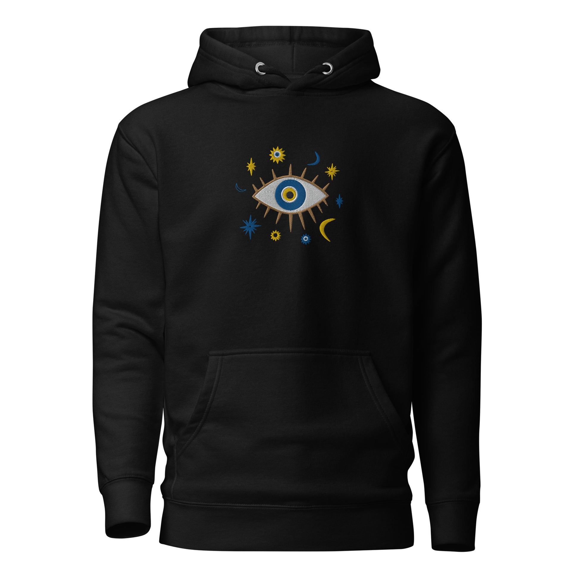 Greek Evil Eye Embroidered Hoodie - The Global Wanderer