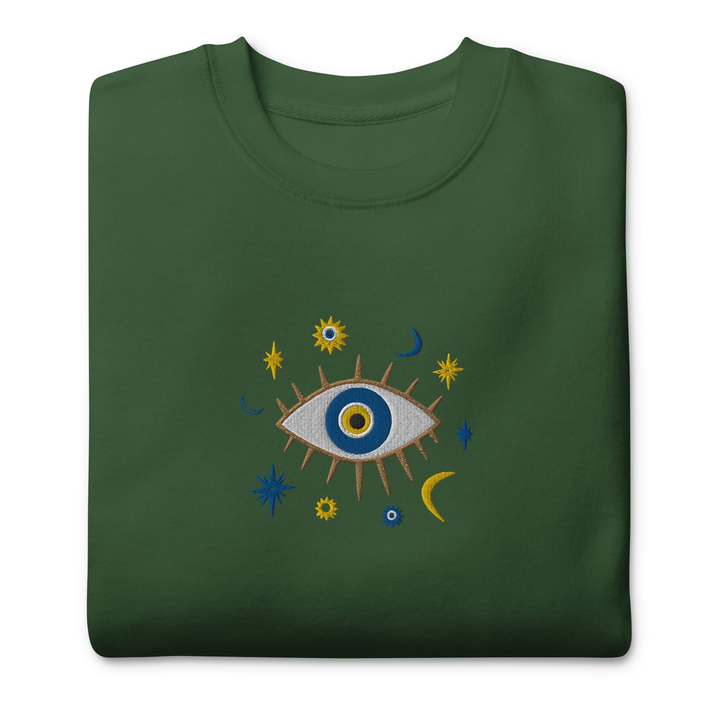 Greek Evil Eye Embroidered Sweatshirt - The Global Wanderer