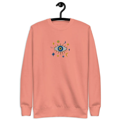 Greek Evil Eye Embroidered Sweatshirt - The Global Wanderer