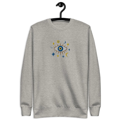 Greek Evil Eye Embroidered Sweatshirt - The Global Wanderer