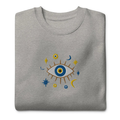 Greek Evil Eye Embroidered Sweatshirt - The Global Wanderer