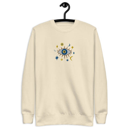 Greek Evil Eye Embroidered Sweatshirt - The Global Wanderer