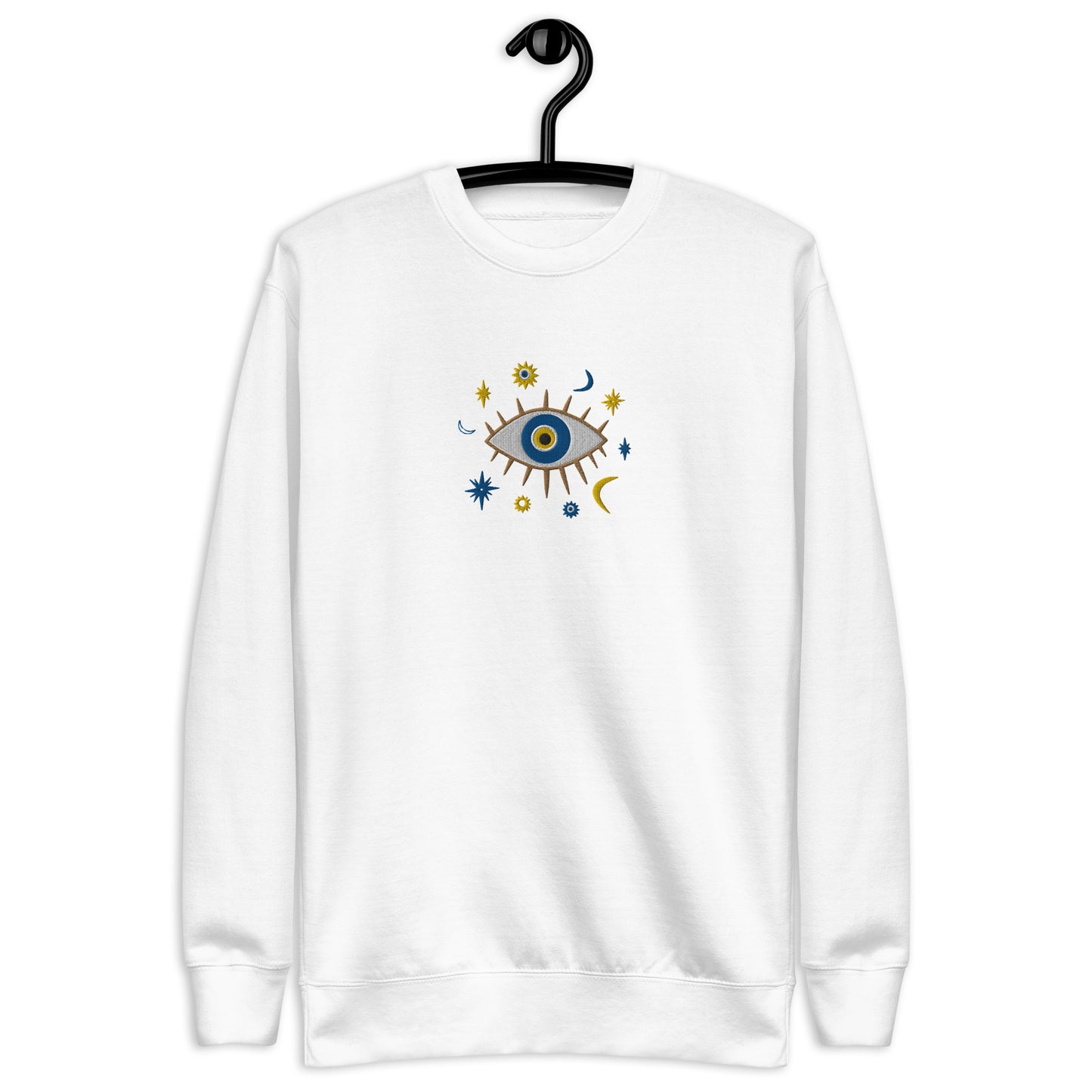 Greek Evil Eye Embroidered Sweatshirt - The Global Wanderer