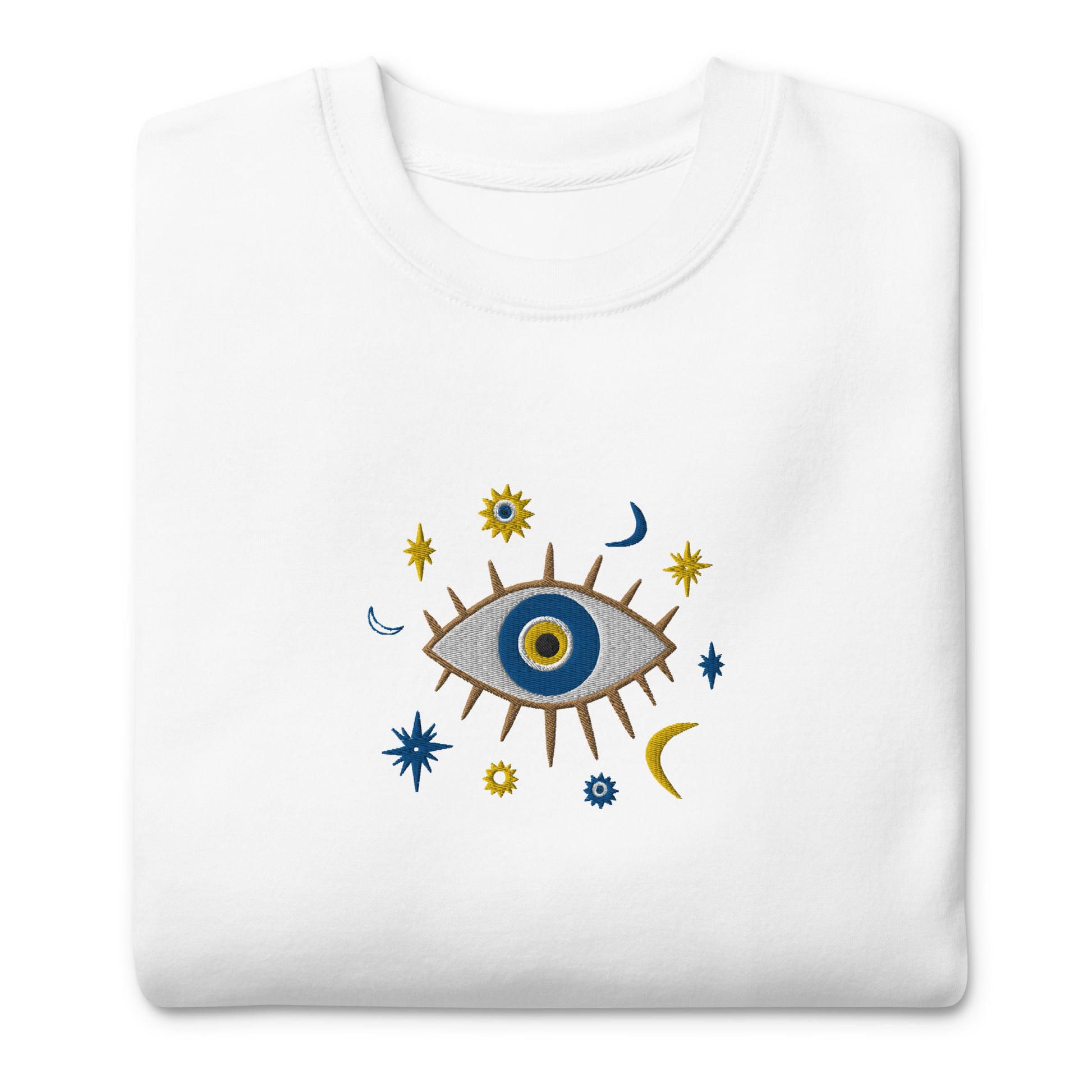 Greek Evil Eye Embroidered Sweatshirt - The Global Wanderer