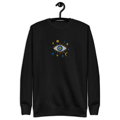 Greek Evil Eye Embroidered Sweatshirt - The Global Wanderer