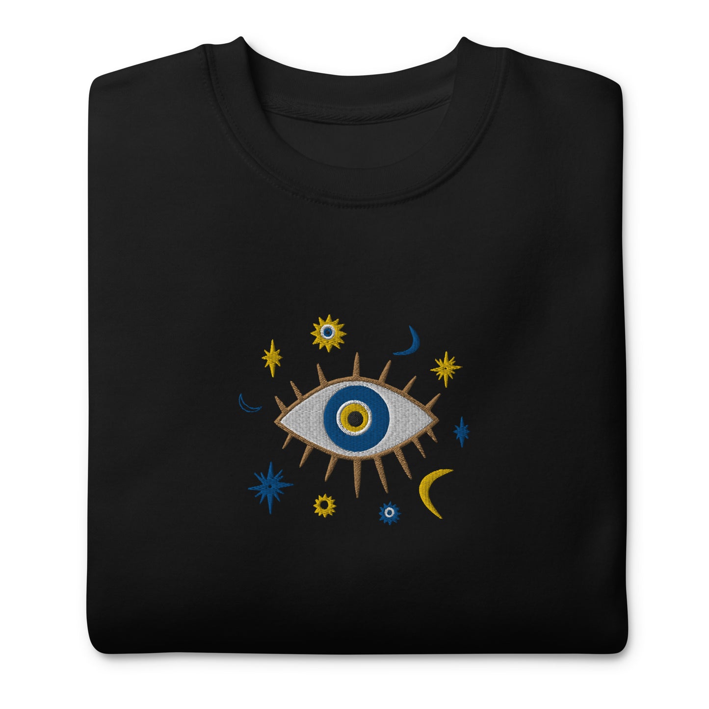 Greek Evil Eye Embroidered Sweatshirt - The Global Wanderer