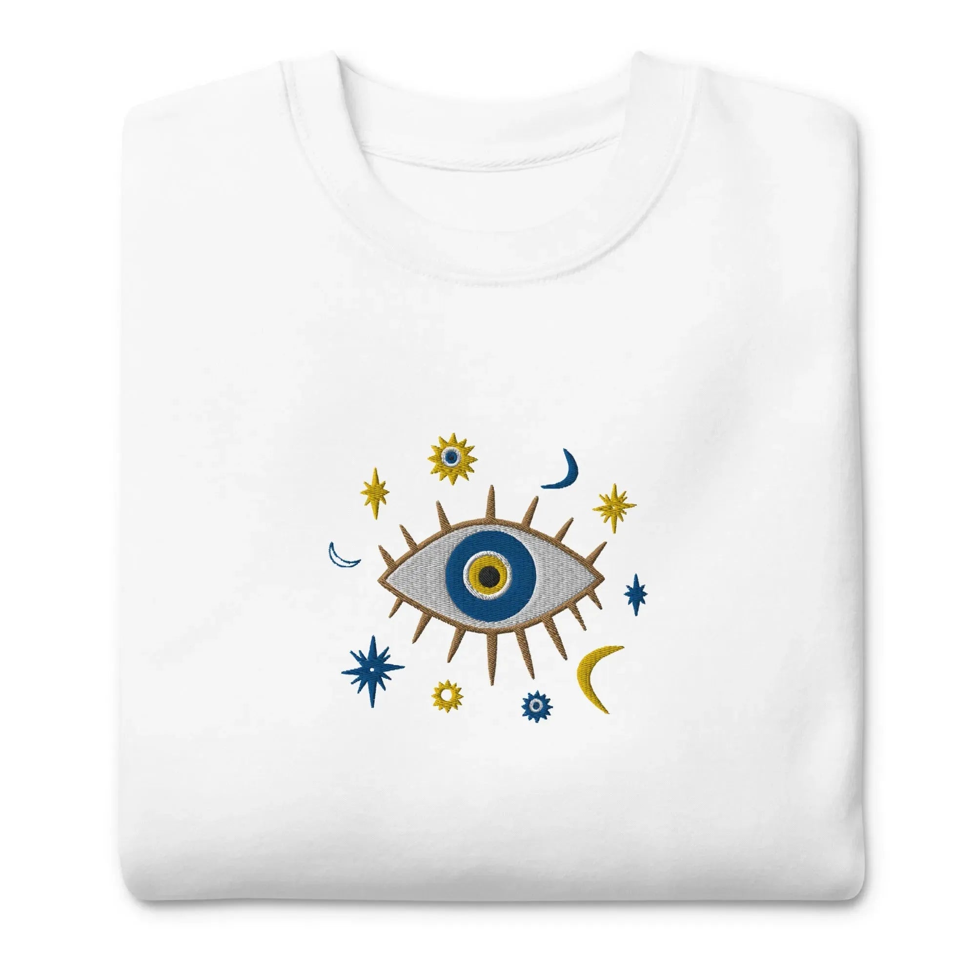Greek Evil Eye Embroidered Sweatshirt - The Global Wanderer