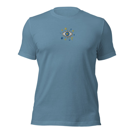 Greek Evil Eye Embroidered T-shirt - The Global Wanderer