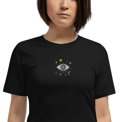 Greek Evil Eye Embroidered T-shirt - The Global Wanderer