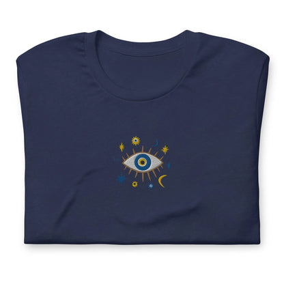 Greek Evil Eye Embroidered T-shirt - The Global Wanderer