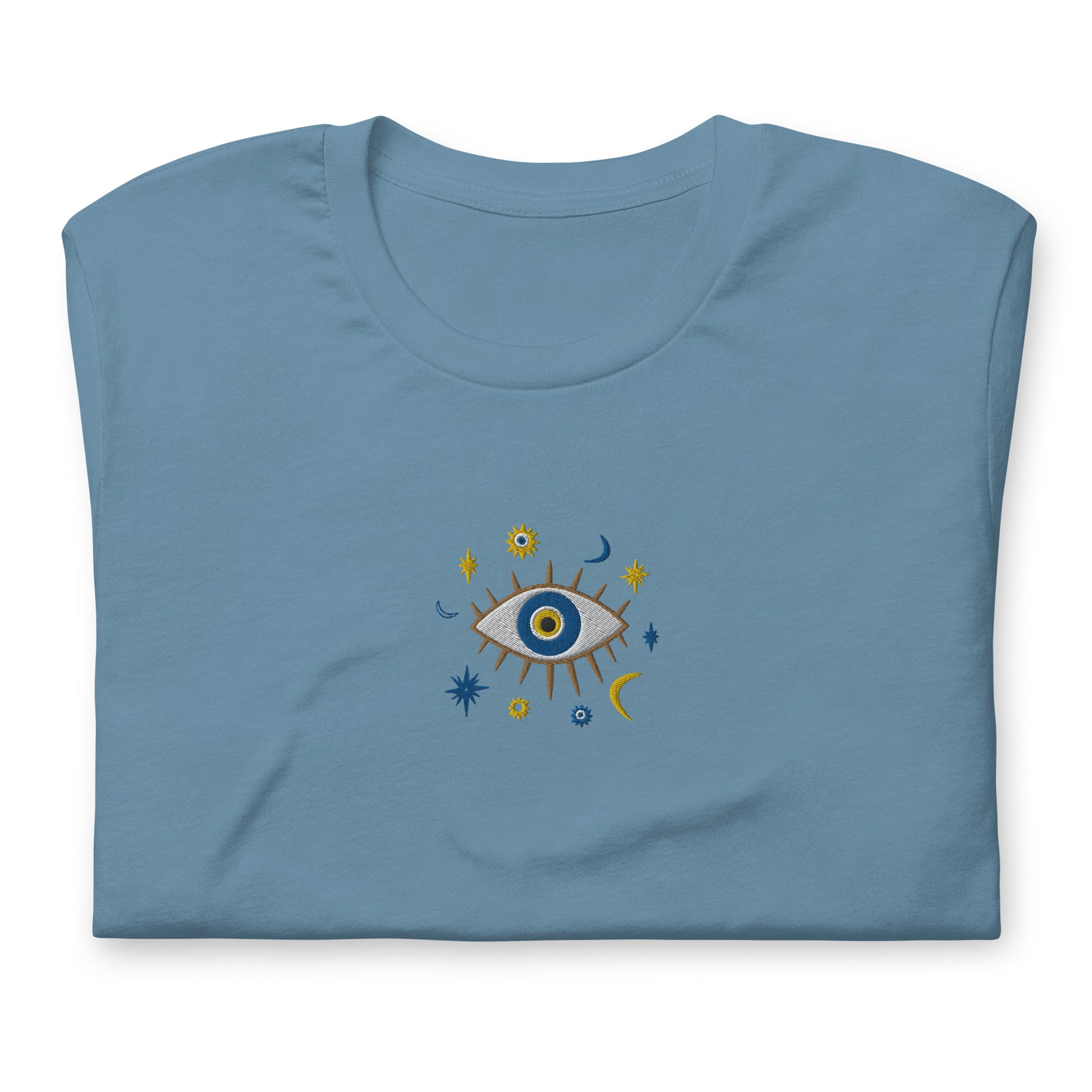 Greek Evil Eye Embroidered T-shirt - The Global Wanderer