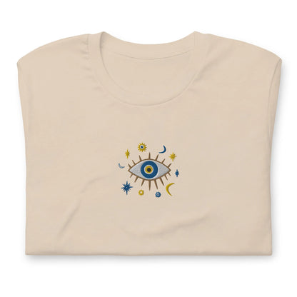 Greek Evil Eye Embroidered T-shirt - The Global Wanderer