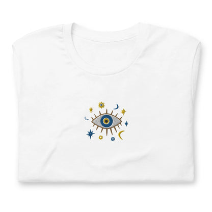 Greek Evil Eye Embroidered T-shirt - The Global Wanderer