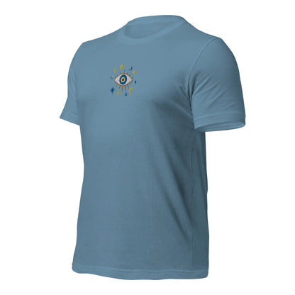 Greek Evil Eye Embroidered T-shirt - The Global Wanderer